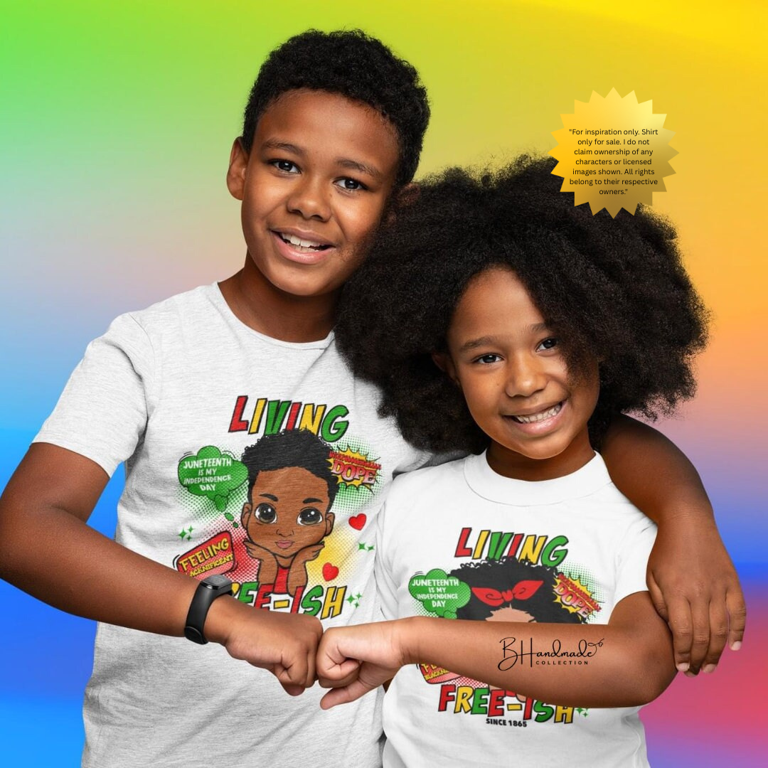 Living Free-ish Juneteenth Family Shirts | Matching Cultural Pride Tee | Handmade Freedom Celebration Outfit