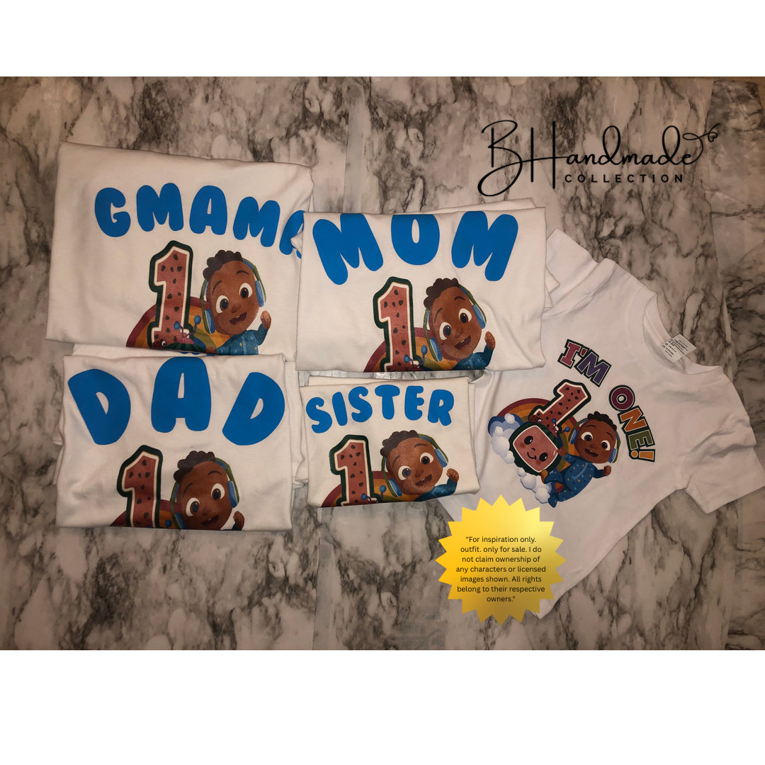 Family Birthday Shirts β Colorful Music Theme β Matching Handmade Tees for Toddler Birthday Boy & Family