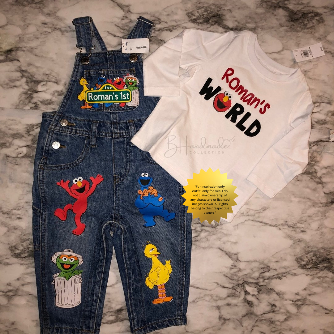 Custom Colorful Monster Birthday Outfit – Overalls with Paint Splatter – Inspired Toddler Party Clothes