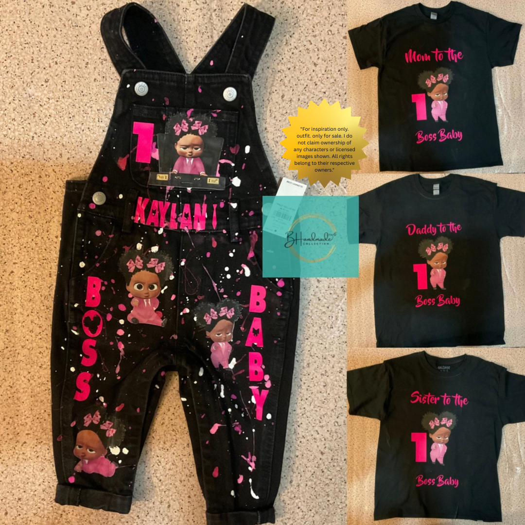 Little Boss Birthday Outfit β CEO-Inspired Theme β Custom Handmade Toddler Party Clothes β Overalls, Skirt, Shorts, or Tutu