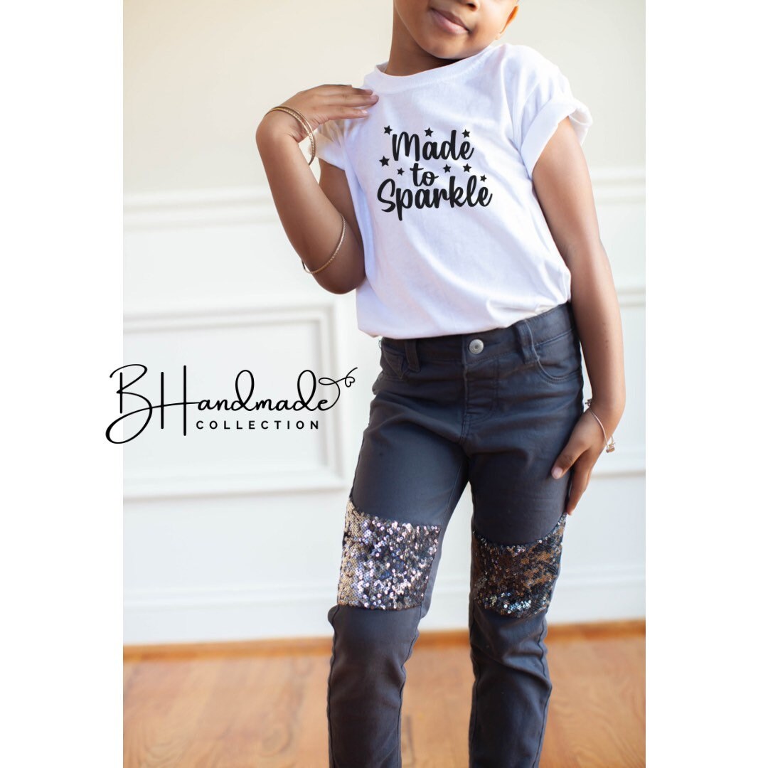 Made to sparkle t shirt bib onesie