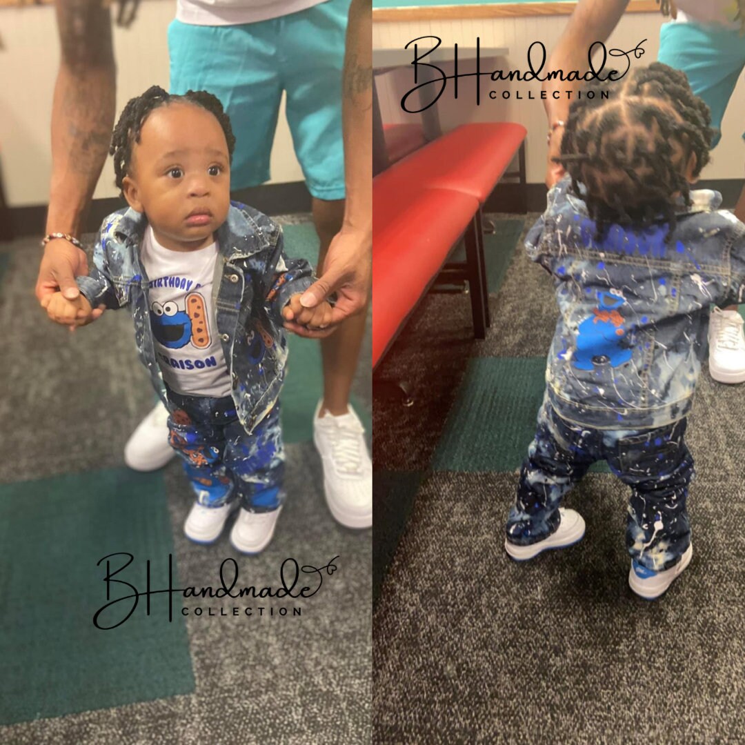 Blue Cookie Birthday Outfit β Sweet Monster Theme β Custom Handmade Toddler Party Outfit β Overalls, Skirt, Shorts, or Tutu