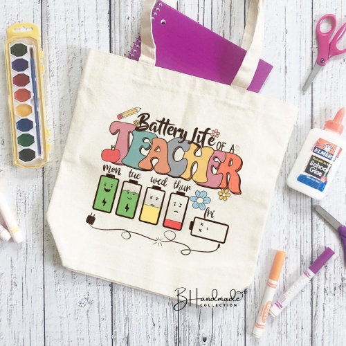 battery life of a teacher graphic tee