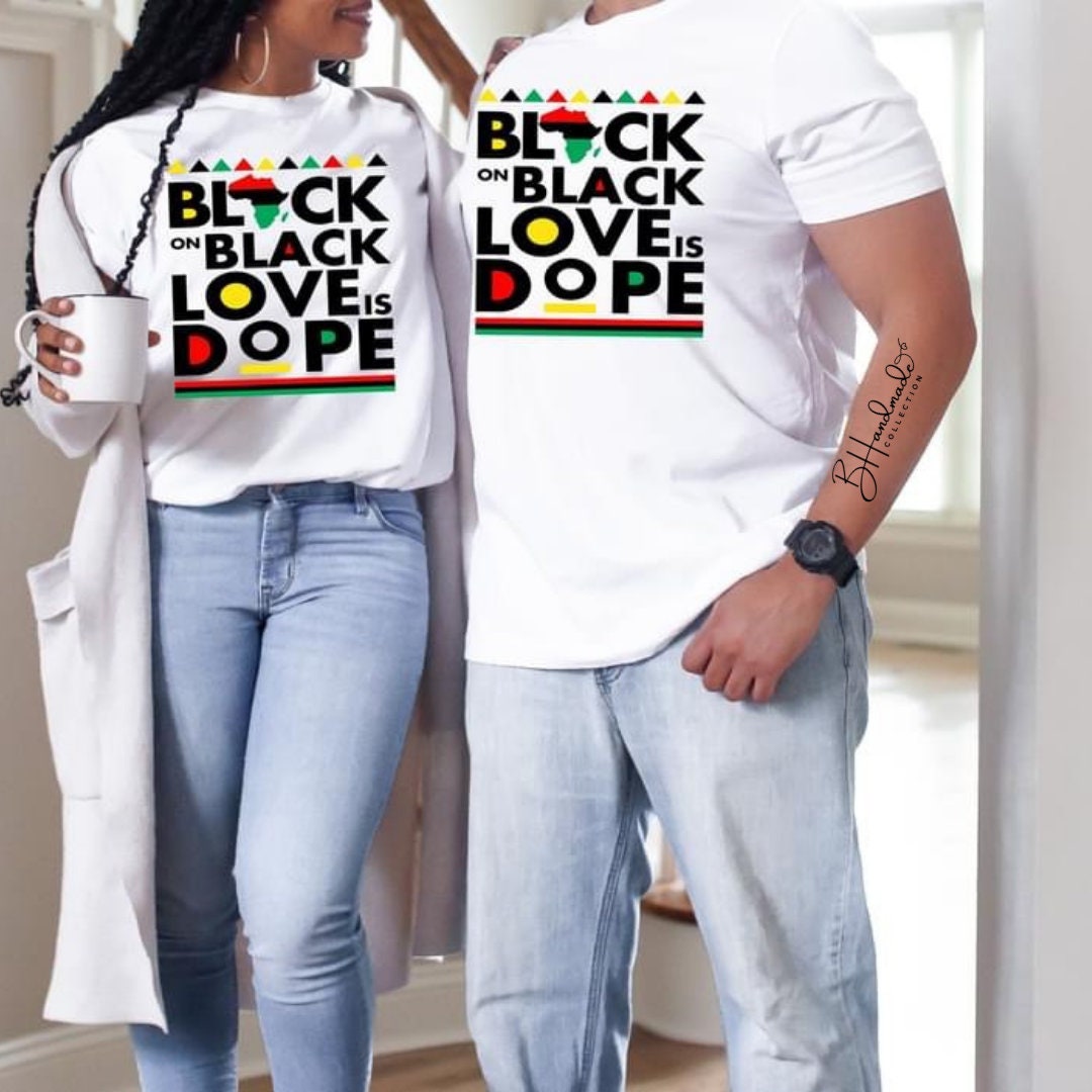 Black On Black Love Is Dope graphic tee