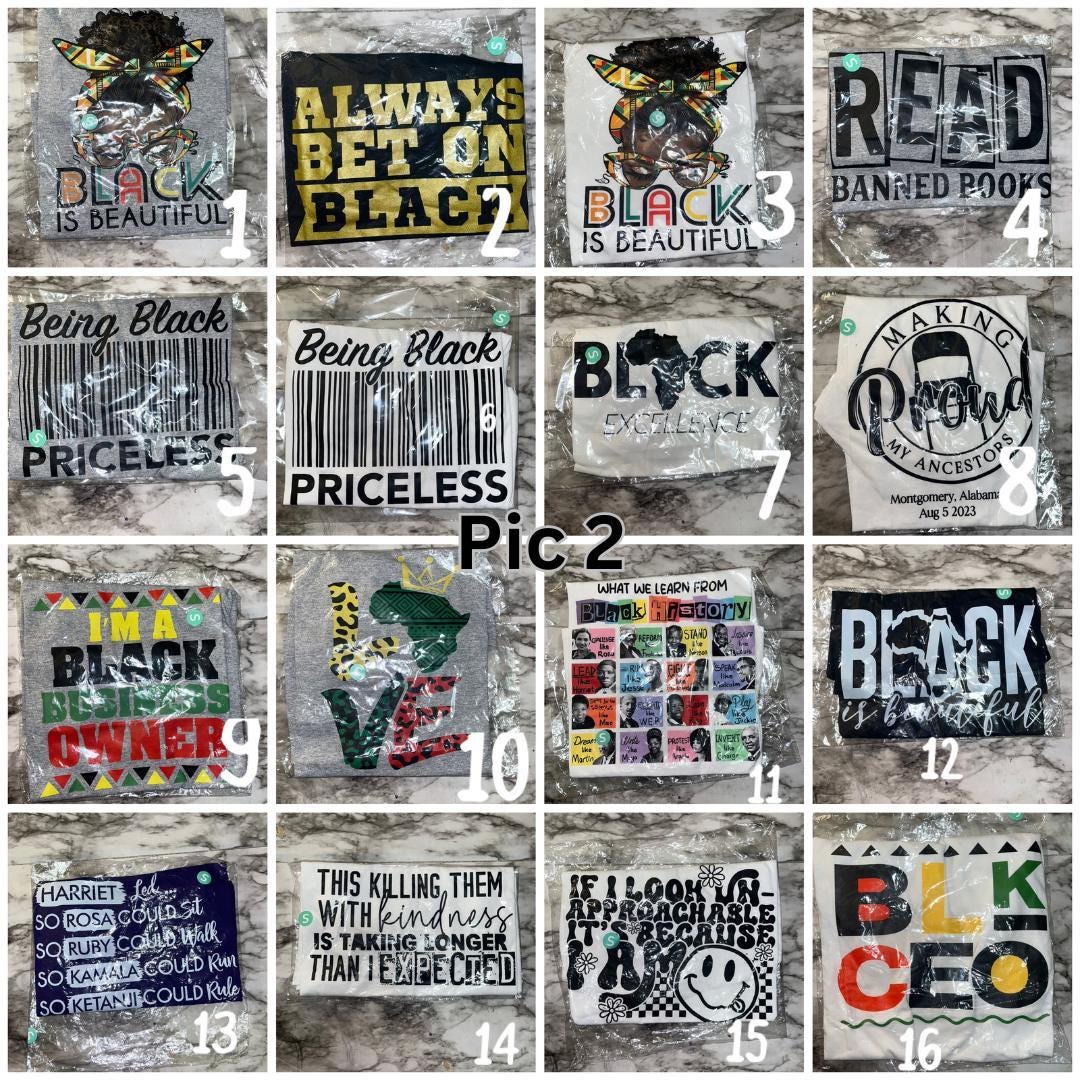 Clearance Graphic Tees – Funny, Cute, Streetwear | Sizes S–3X | Final Sale | Black-Owned Biz (SMALL)