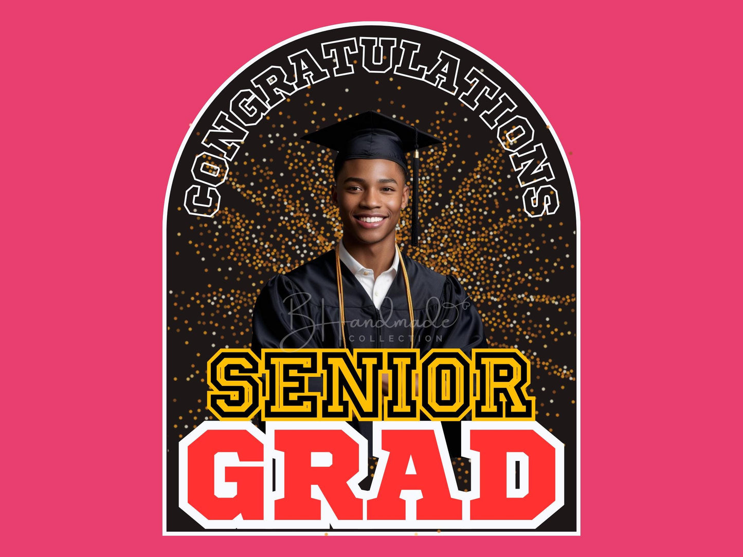 Custom Graduation Face Fans β Personalized Photo, School Colors & Mascot β Handheld Paddle Fans for Ceremonies, Parties style 2