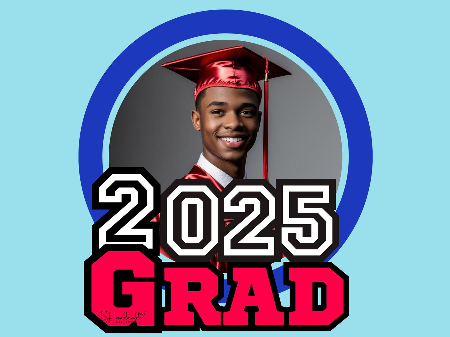 Custom Graduation Face Fans β Personalized Photo, School Colors & Mascot β Handheld Paddle Fans for Ceremonies, Parties style 6