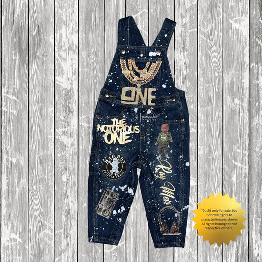 90s Hip Hop Birthday Outfit – “Notorious One” Throwback Rap Theme – Custom Handmade Toddler Party Outfit – Overalls, Skirt, Shorts, or Tutu
