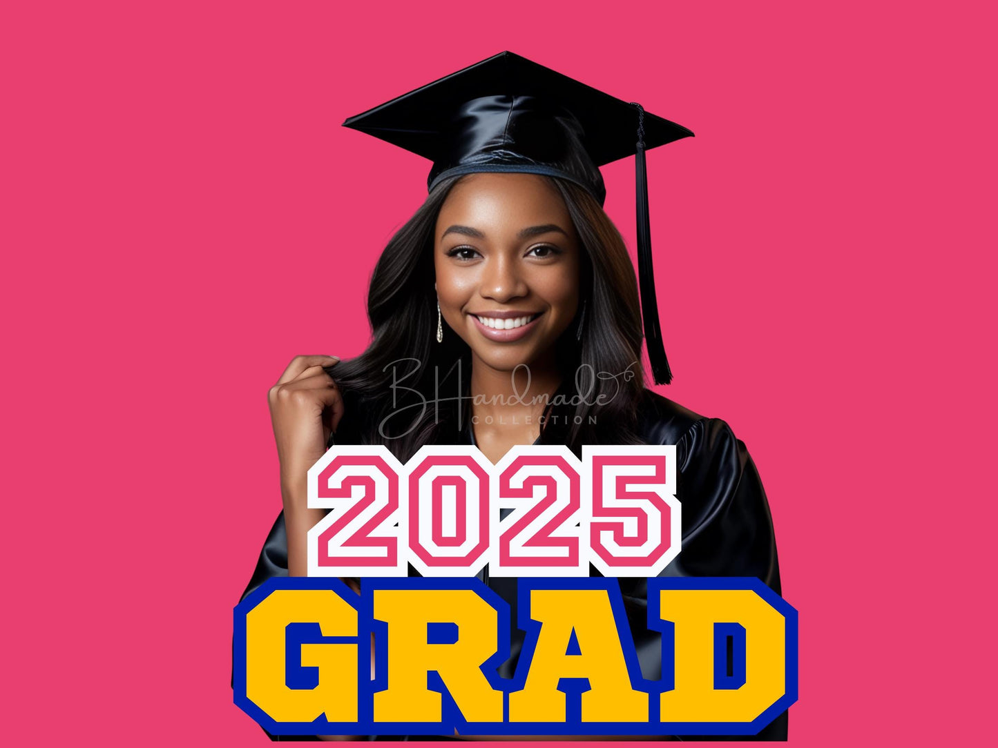Custom Graduation Face Fans β Personalized Photo, School Colors & Mascot β Handheld Paddle Fans for Ceremonies, Parties style 1