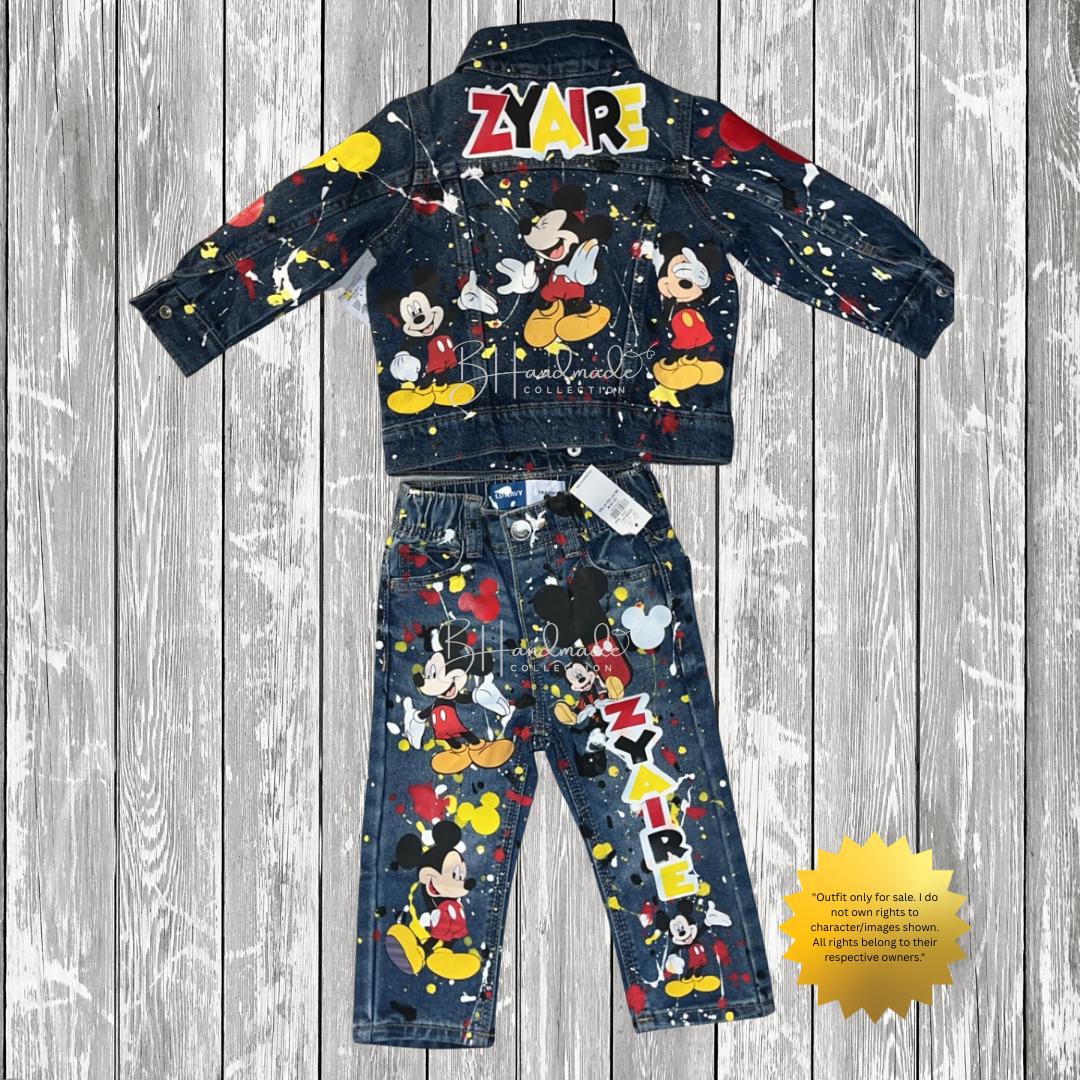 Classic Mouse Birthday Outfit β Red, Black & Yellow Theme β Custom Handmade Toddler Party Outfit β Overalls, Skirt, Shorts, or Tutu