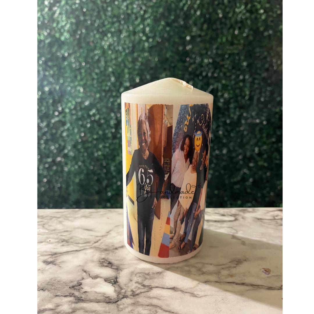 Personalized Photo Candle – Custom Memorial, Mother’s Day, Father’s Day Gift – Custom Picture Wax Pillar Candle for Special Occasions