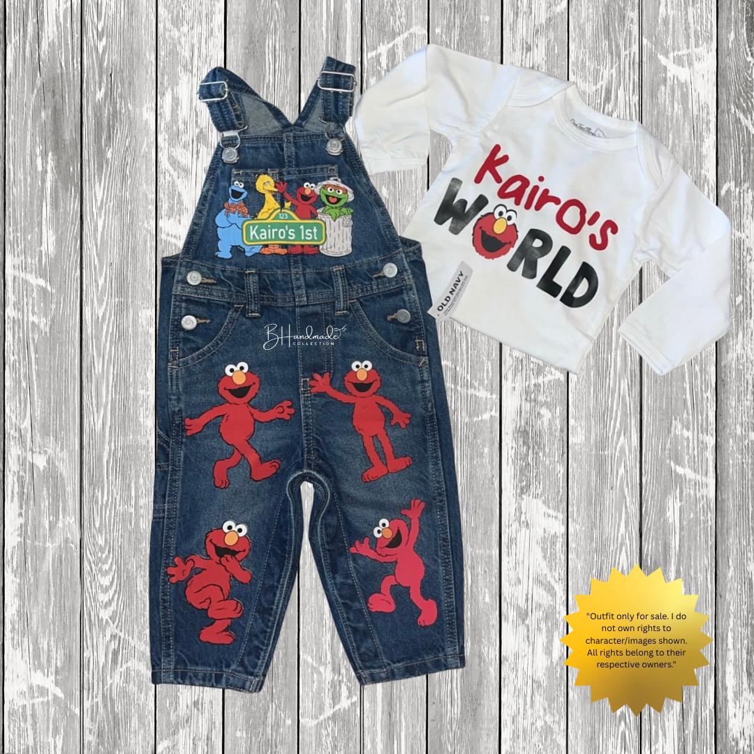 Red Monster Birthday Outfit β Furry Friend-Inspired Theme β Custom Handmade Toddler Party Outfit β Overalls, Skirt, Shorts, or Tutu