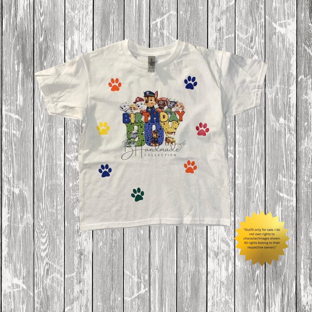 Puppy Hero-Inspired Birthday Outfit β Custom Toddler Overalls, Skirt, Shorts, or Tutu β Rescue Dog Adventure Theme β Handmade First Birthday Clothes