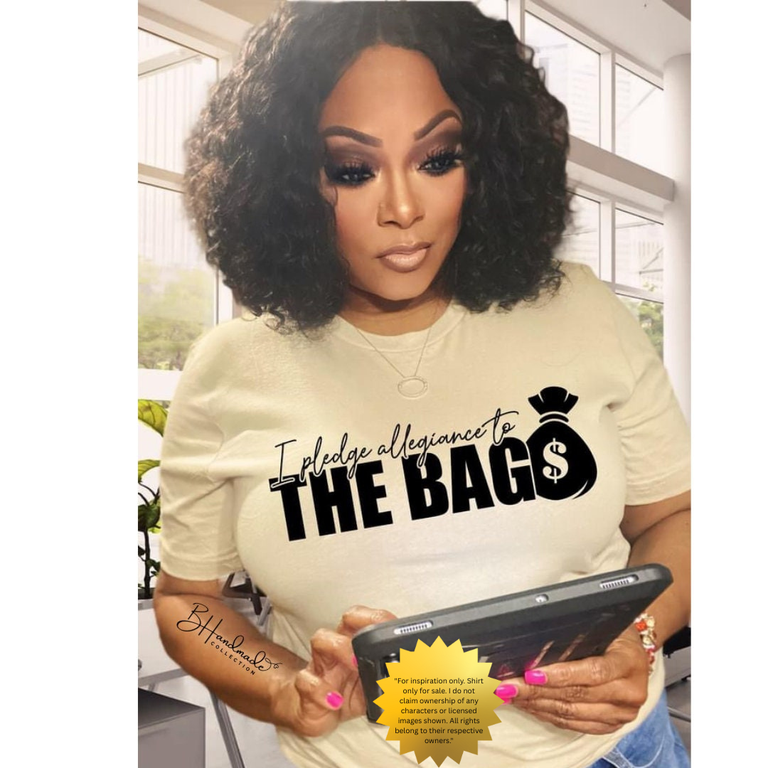 Pledge Allegiance to the Bag Tee | Funny Money Graphic T-Shirt | Handmade Unisex Hustle Shirt