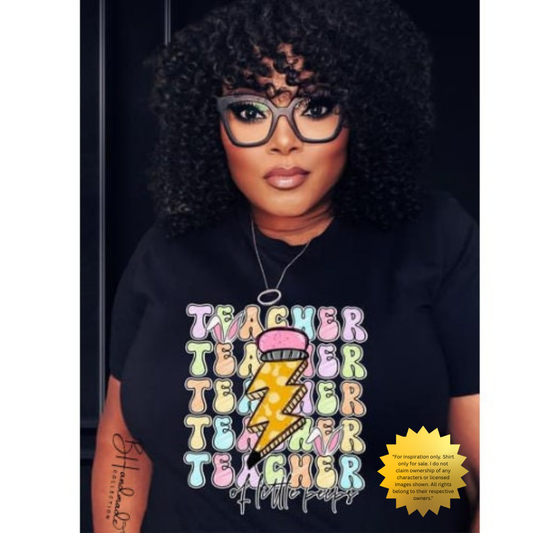 Lightning Bolt Teacher Shirt | Colorful Teacher Graphic Tee | Back to School Shirt | Teacher Appreciation Gift | Handmade BHandmade Collection