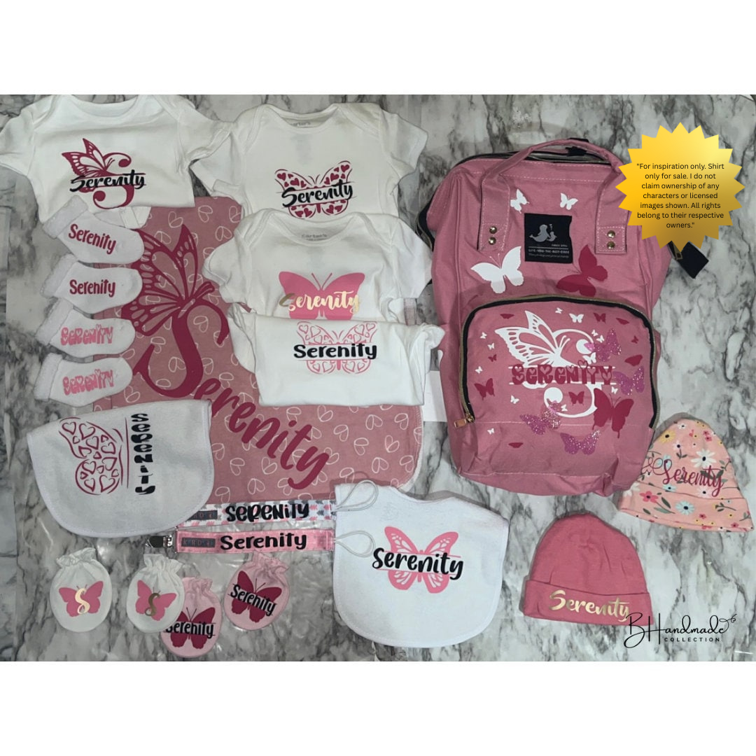 Standard Diaper Bag Set | Personalized Baby Gift | Custom Newborn Essentials Bundle | Baby Travel Bag