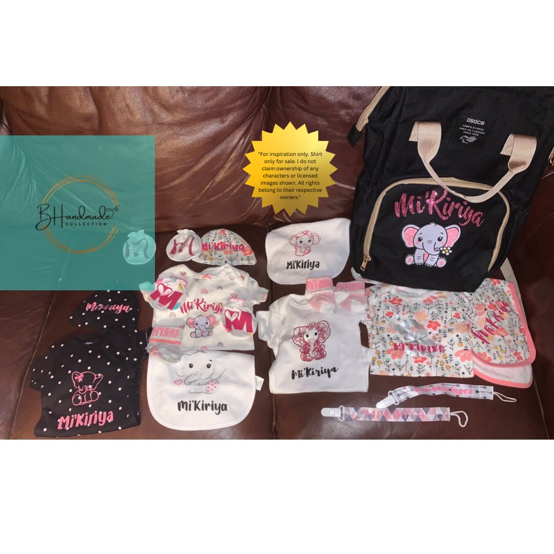 Standard Diaper Bag Set | Personalized Baby Gift | Custom Newborn Essentials Bundle | Baby Travel Bag