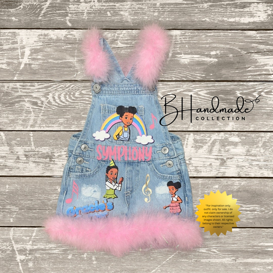 Musical-Inspired Birthday Outfit for Kids | Custom Toddler Party Outfit | Character-Inspired Handmade Overalls, Skirt, Shorts, or Tutu