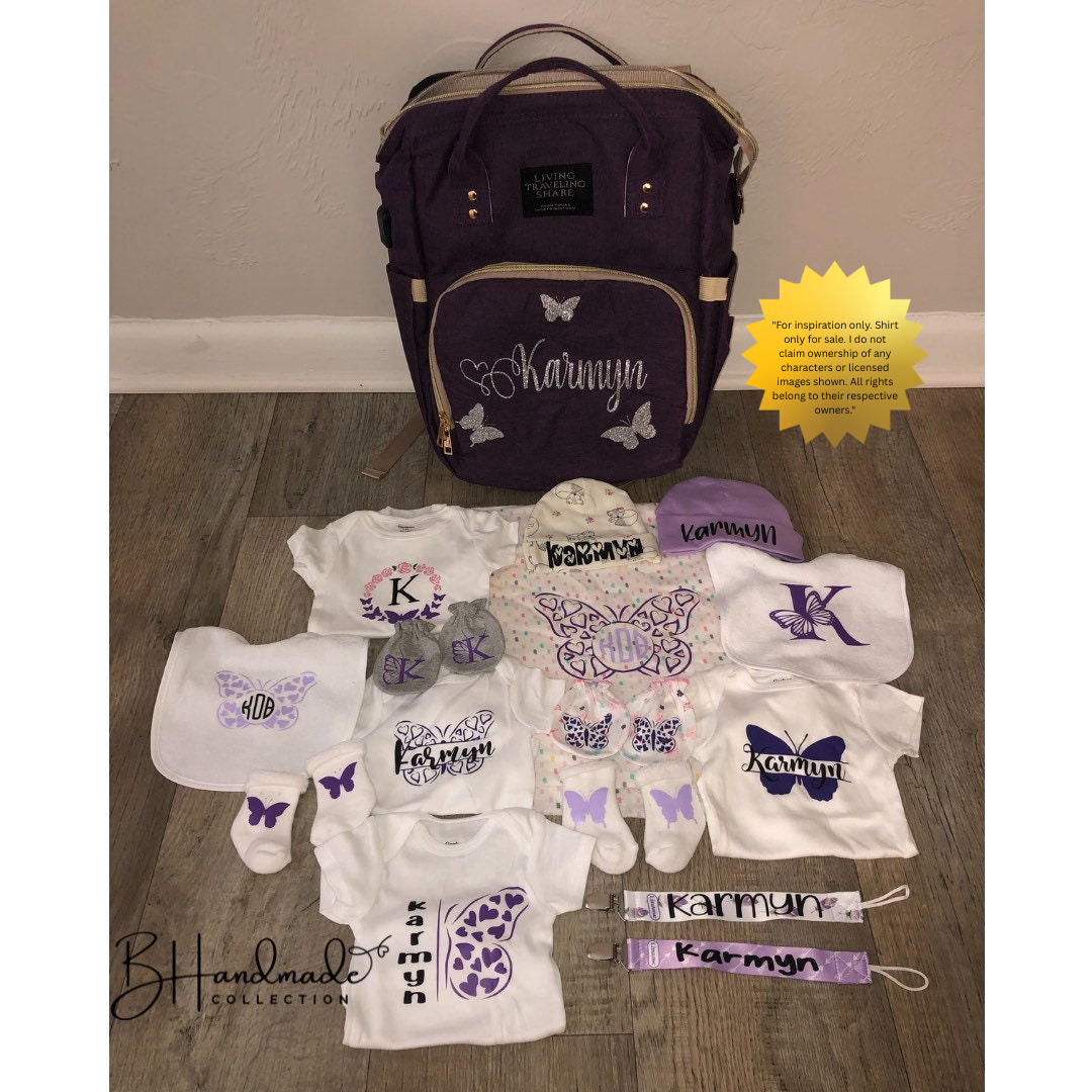 Standard Diaper Bag Set | Personalized Baby Gift | Custom Newborn Essentials Bundle | Baby Travel Bag
