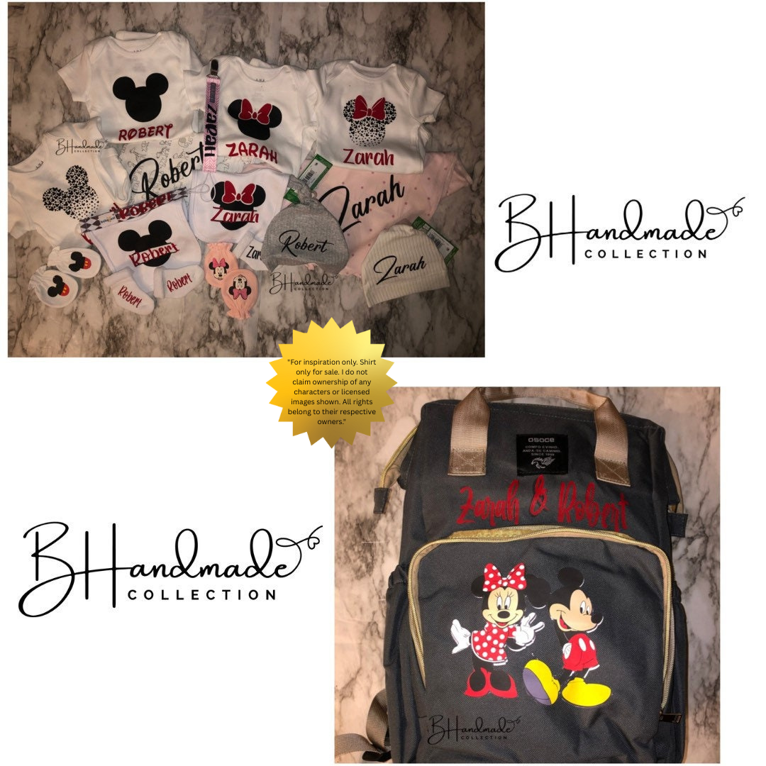 Standard Diaper Bag Set | Personalized Baby Gift | Custom Newborn Essentials Bundle | Baby Travel Bag