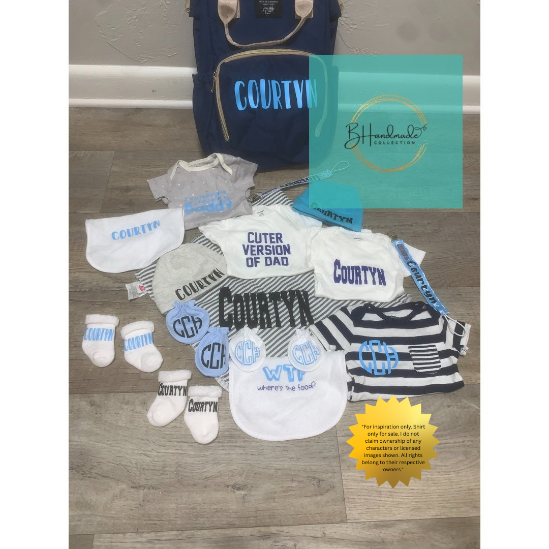 Standard Diaper Bag Set | Personalized Baby Gift | Custom Newborn Essentials Bundle | Baby Travel Bag