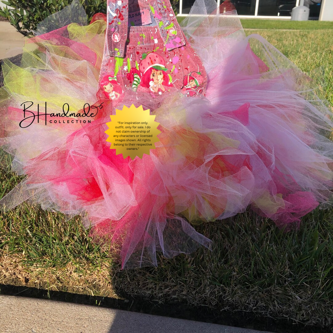 Berry Sweet Dessert-Inspired Birthday Outfit – Strawberry Theme – Custom Handmade Toddler Party Outfit – Overalls, Skirt, Shorts, or Tutu