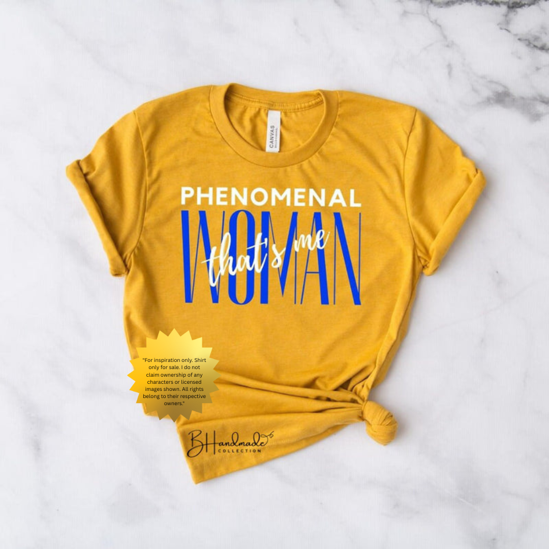 Phenomenal Woman That’s Me Shirt – Empowering Black Girl Graphic Tee – Confident Feminine Energy Shirt – Handmade Unisex Statement Tee