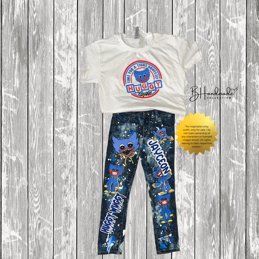 Blue Monster Birthday Outfit – Silly Scary-Inspired Theme – Custom Handmade Toddler Party Outfit – Overalls, Skirt, Shorts, or Tutu