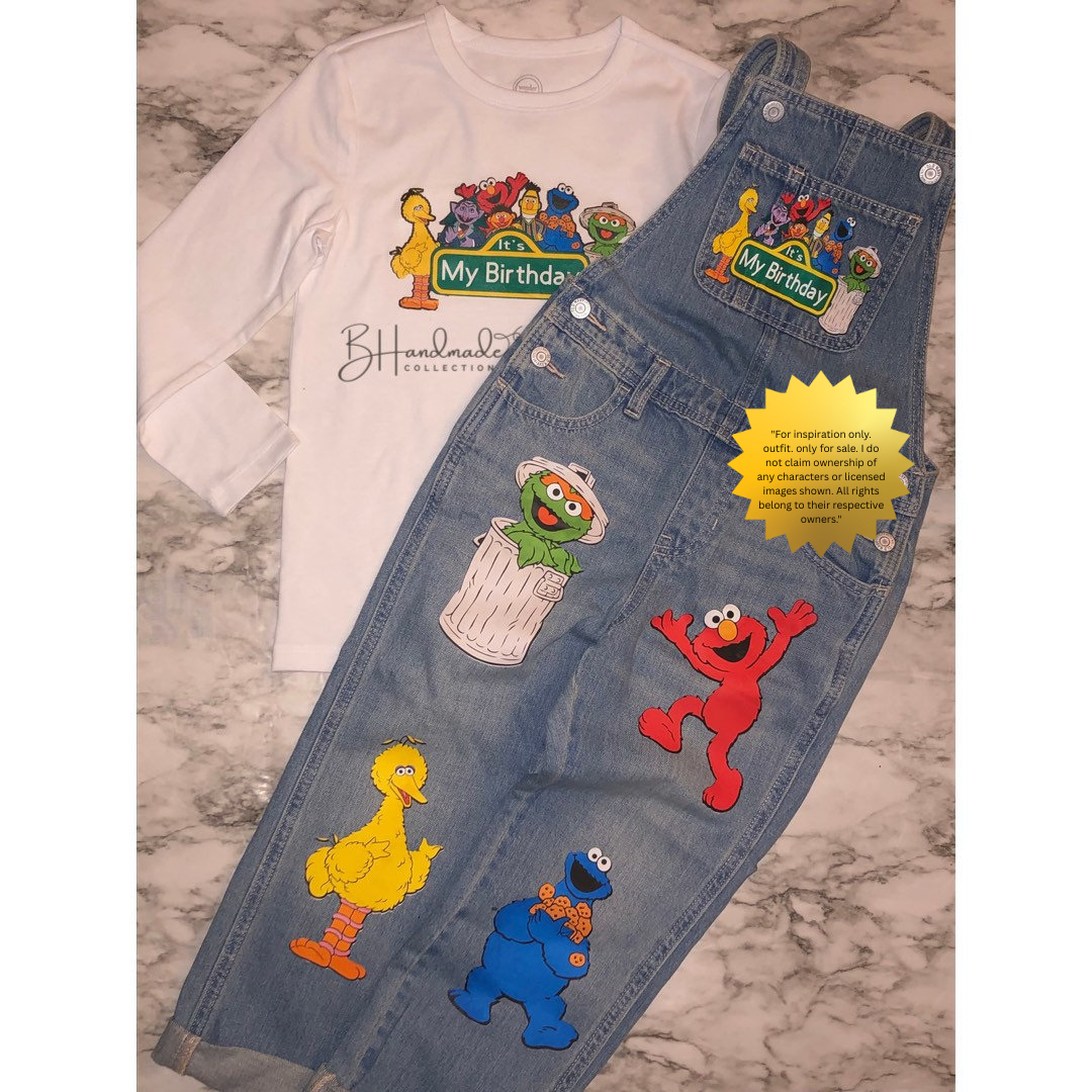 Custom Colorful Monster Birthday Outfit – Overalls with Paint Splatter – Inspired Toddler Party Clothes