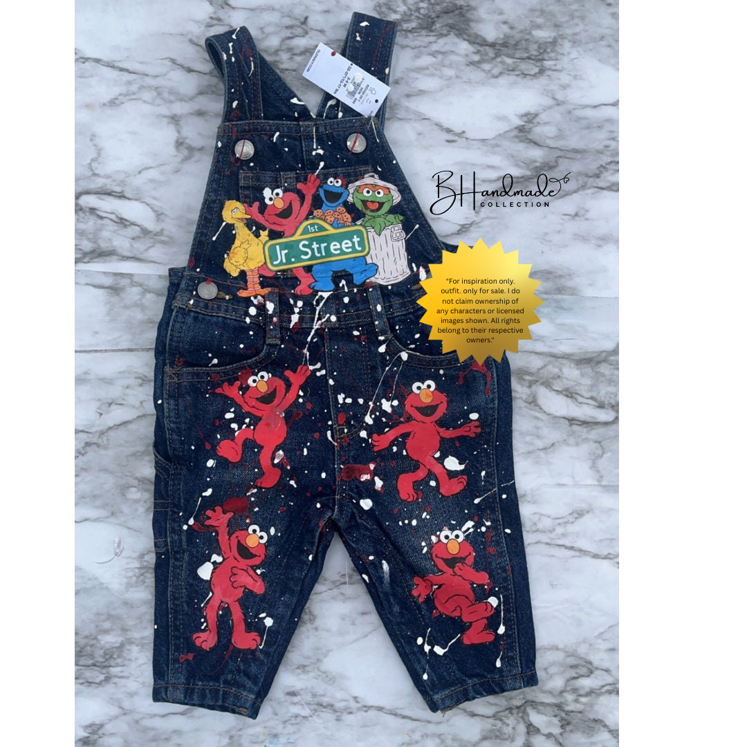 Custom Colorful Monster Birthday Outfit – Overalls with Paint Splatter – Inspired Toddler Party Clothes
