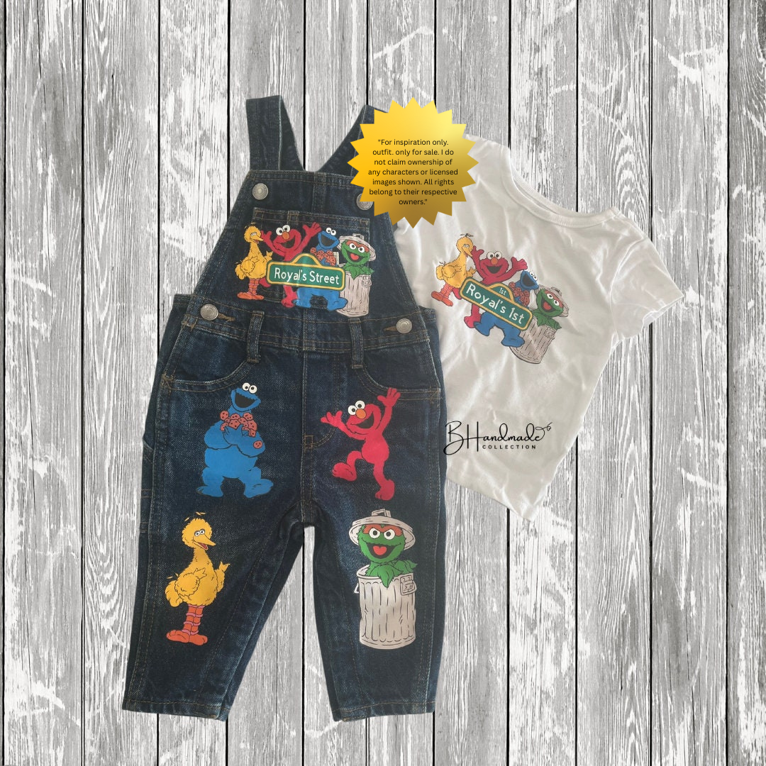 Custom Colorful Monster Birthday Outfit – Overalls with Paint Splatter – Inspired Toddler Party Clothes