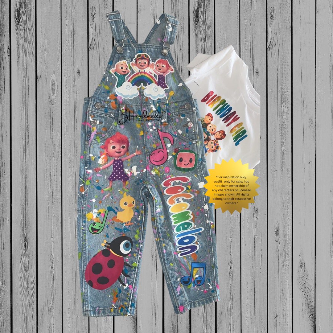 Colorful Music Birthday Outfit – Nursery Rhyme Theme – Custom Handmade Toddler Party Outfit – Overalls, Skirt, Shorts, or Tutu