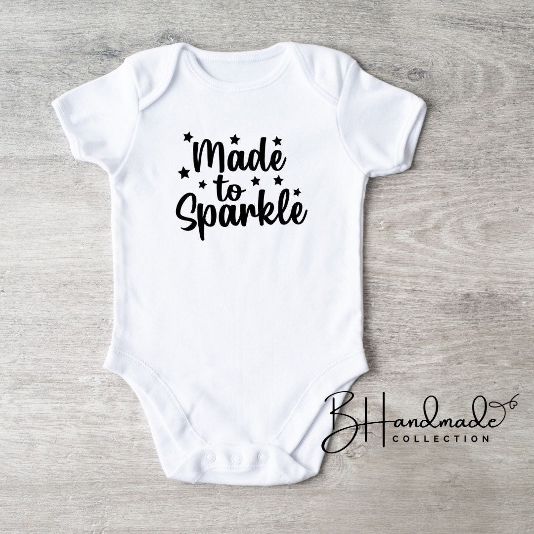Made to sparkle t shirt bib onesie