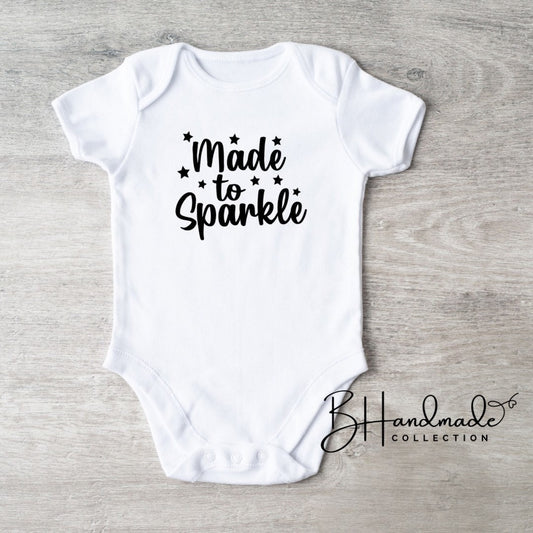 Made to sparkle t shirt bib onesie
