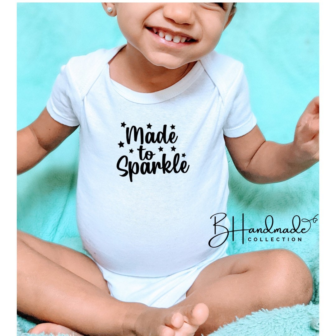 Made to sparkle t shirt bib onesie
