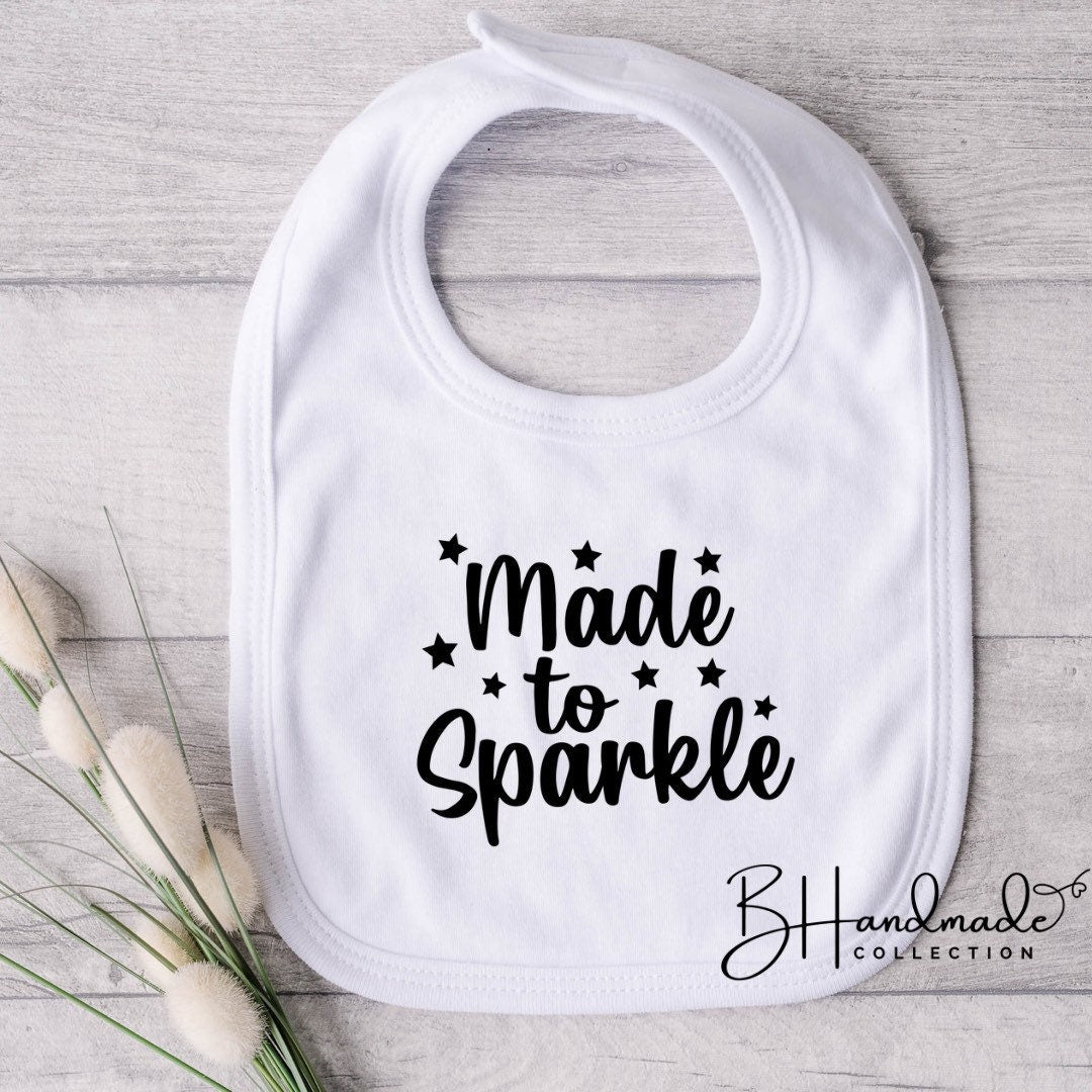 Made to sparkle t shirt bib onesie