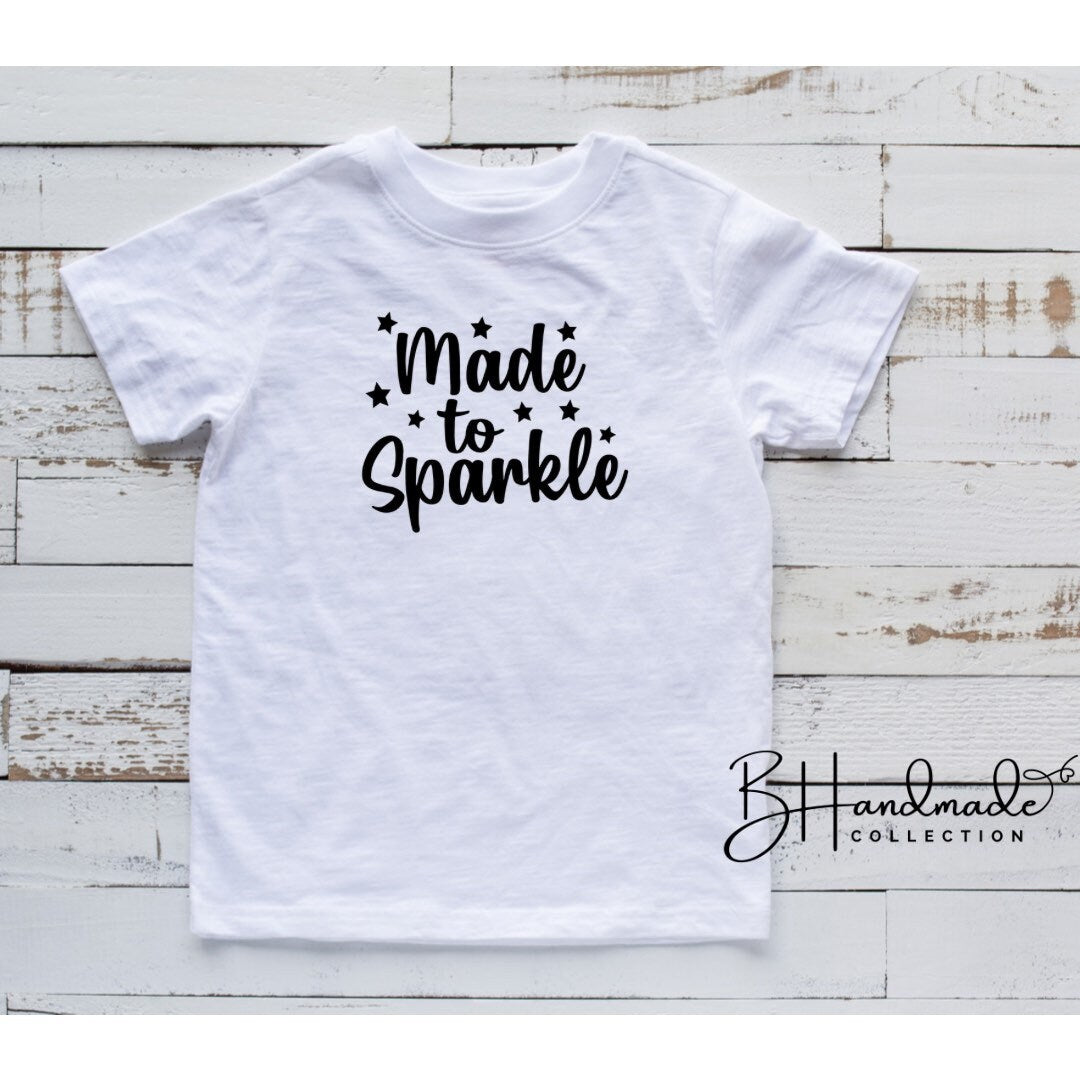 Made to sparkle t shirt bib onesie