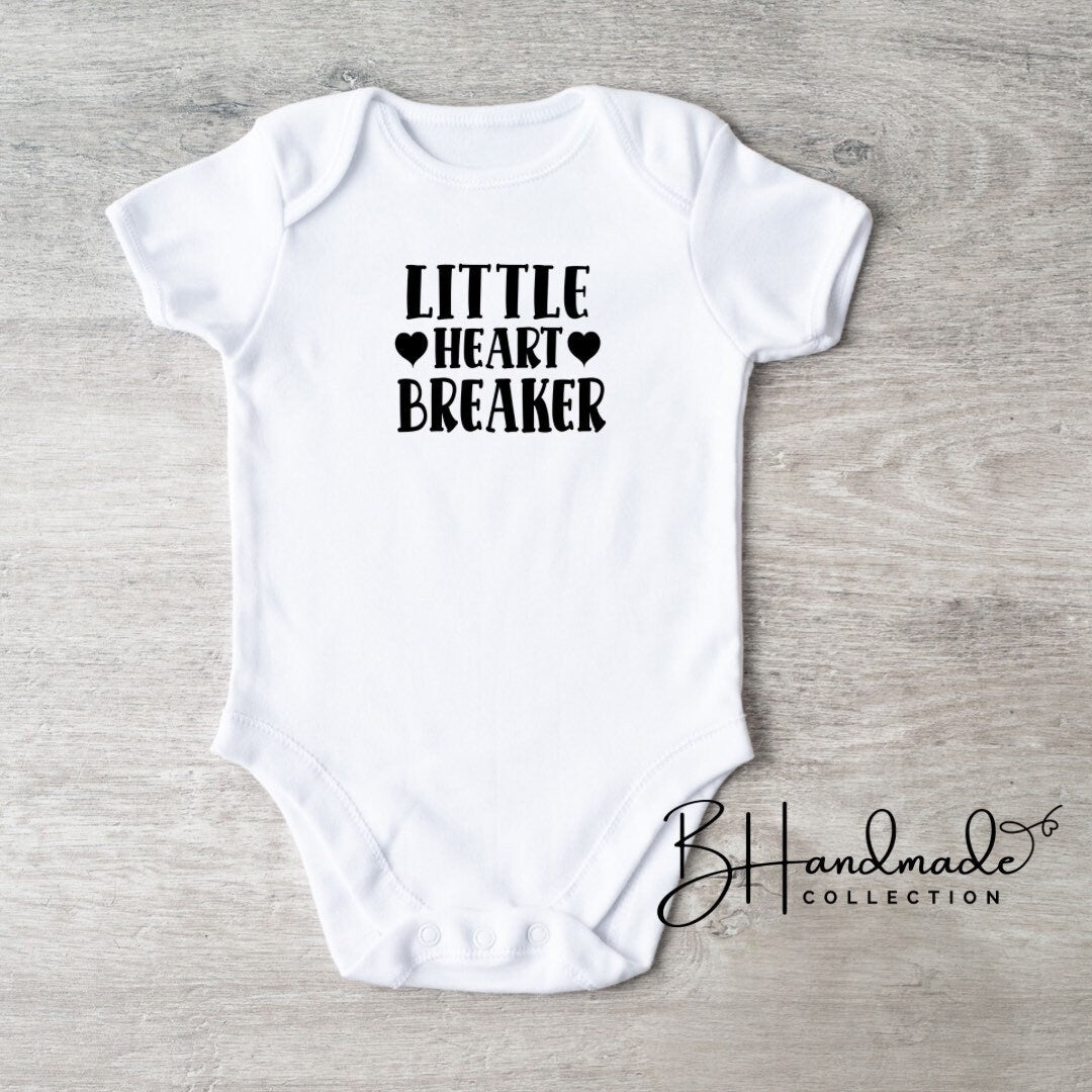 Little heart breaker shirt onesie bib