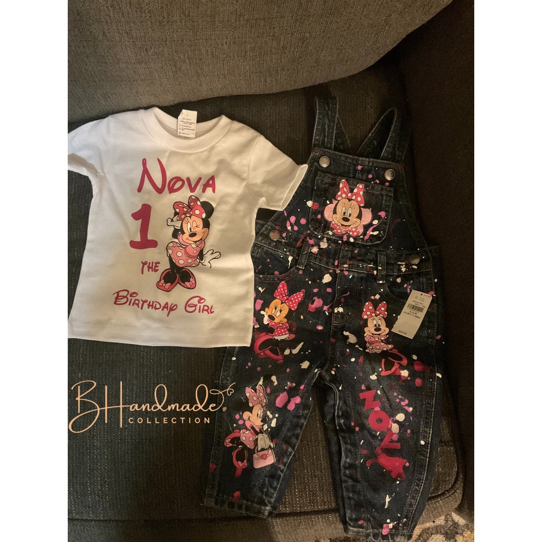 Mouse themed Birthday Girl Custom Overall Birthday Outfit