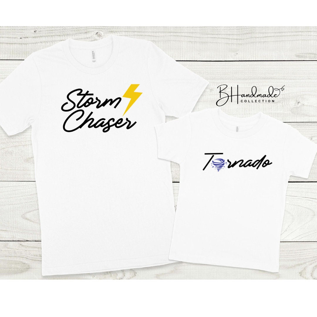 Storm Chaser Tornado Mommy and me Daddy and me family shirt