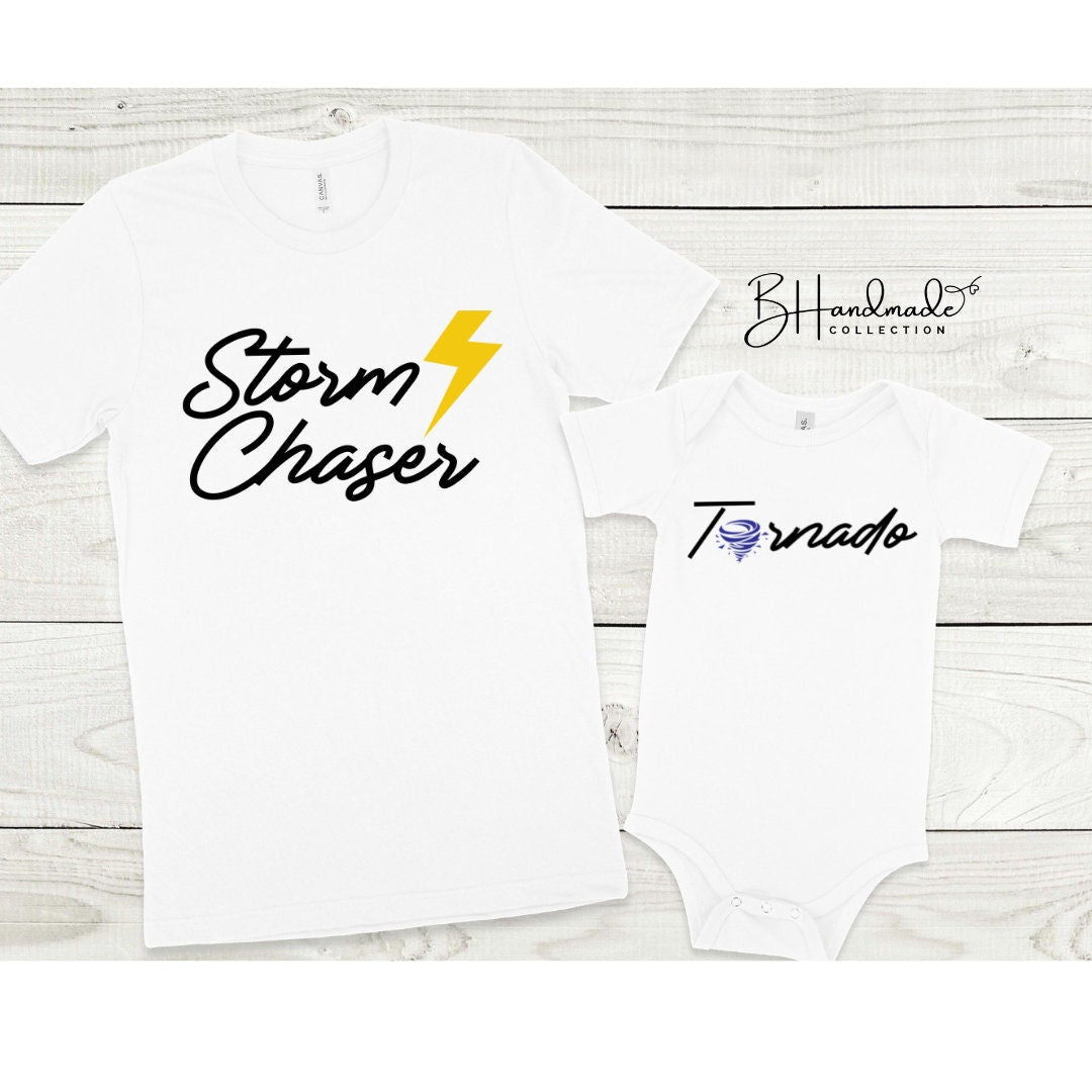 Storm Chaser Tornado Mommy and me Daddy and me family shirt