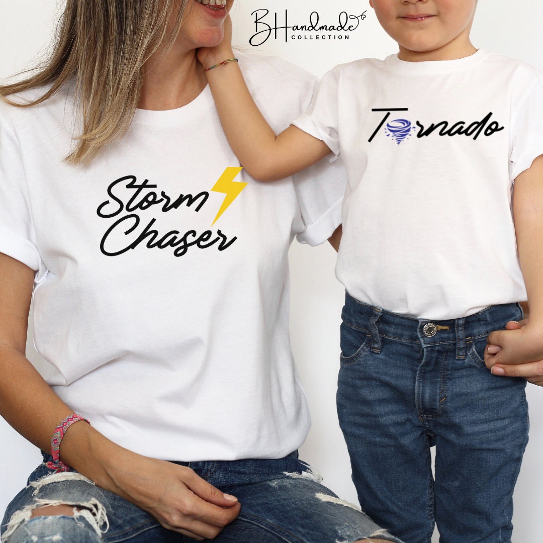 Storm Chaser Tornado Mommy and me Daddy and me family shirt