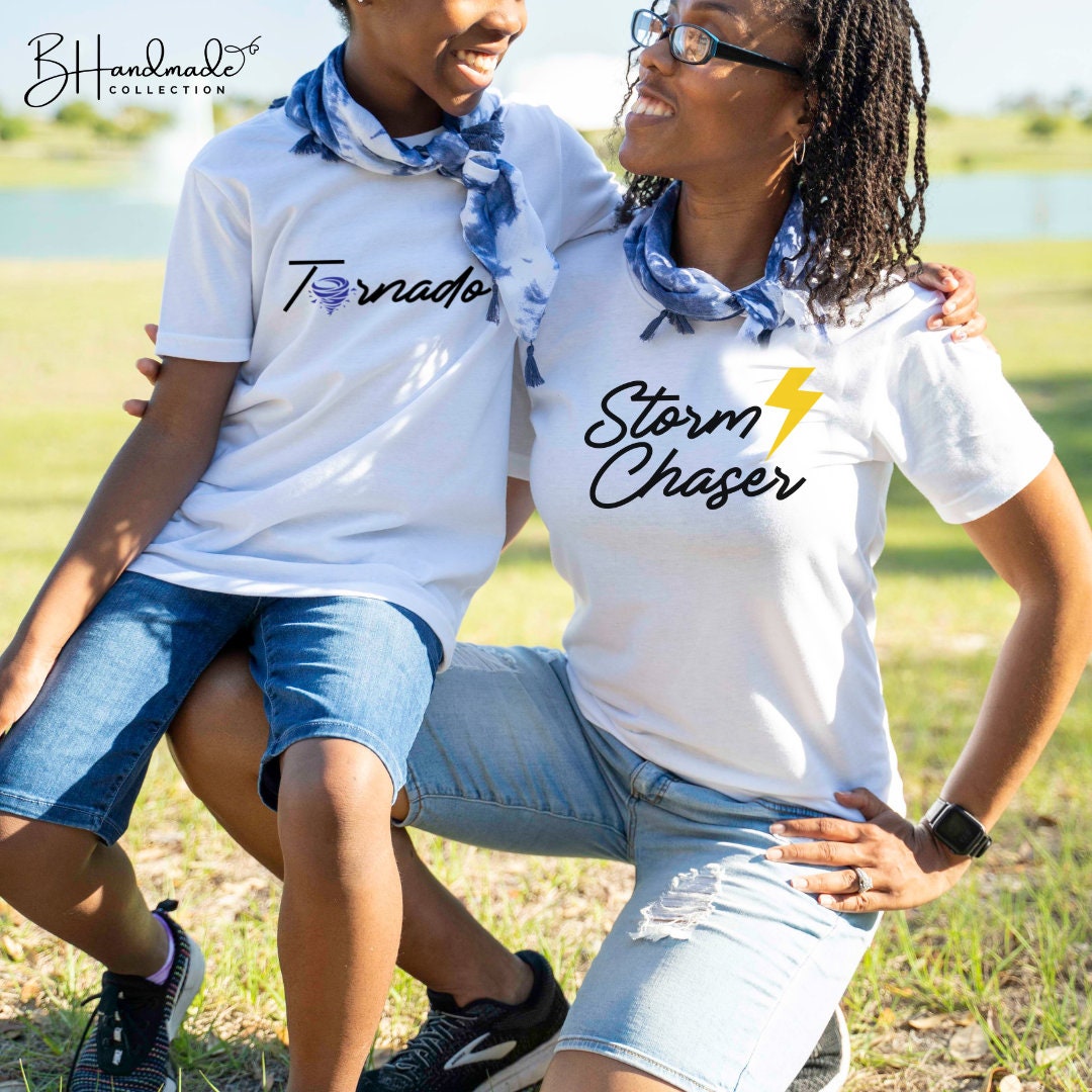 Storm Chaser Tornado Mommy and me Daddy and me family shirt