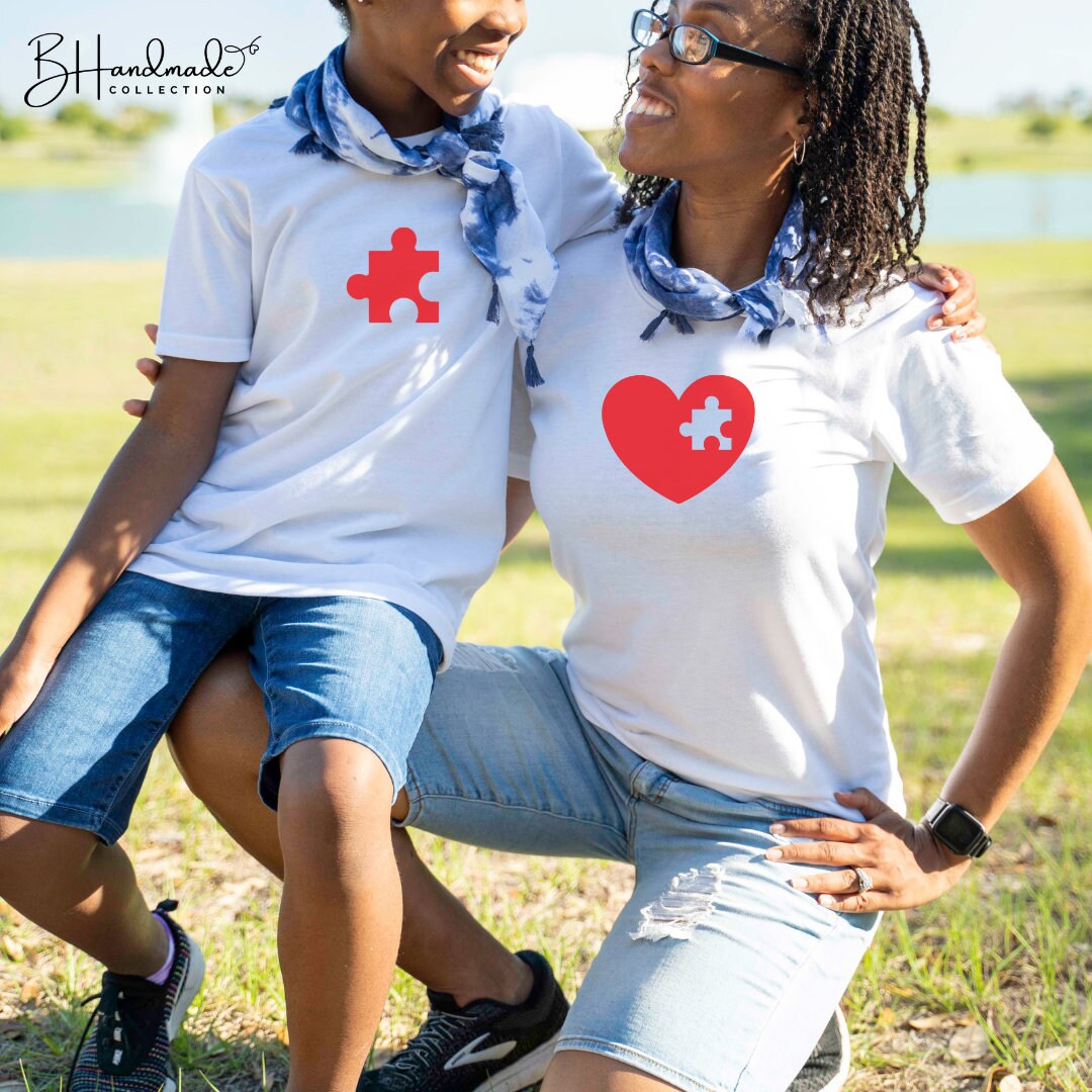 Heart Missing Piece Mommy and Me Daddy and me family tee