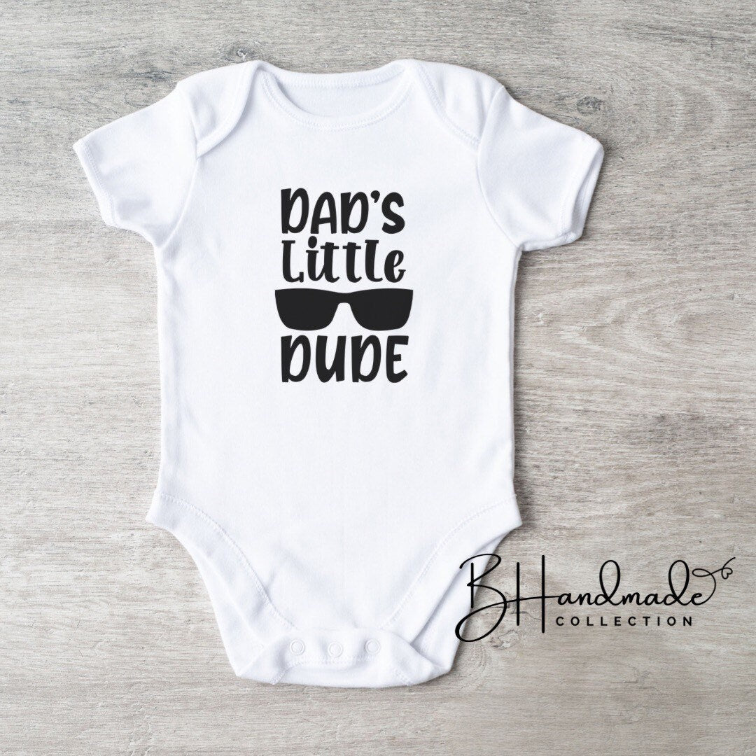 Dads little dude baby T-shirt father and son