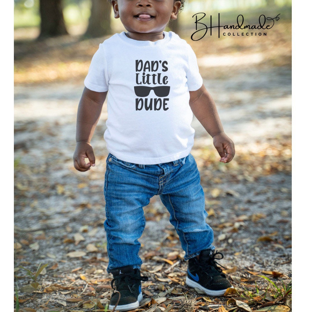Dads little dude baby T-shirt father and son