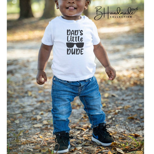 Dads little dude baby T-shirt father and son