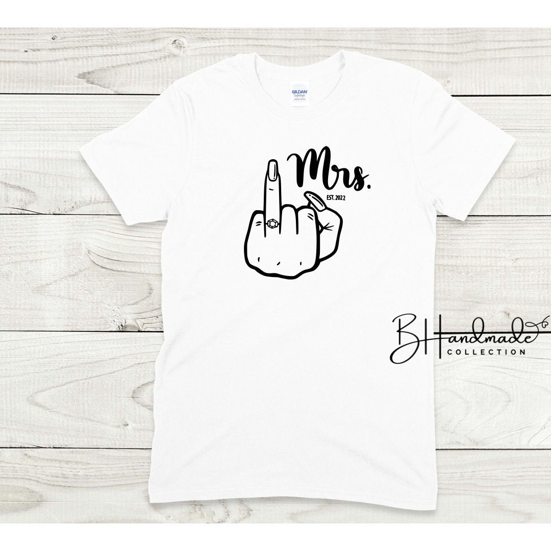Mr. Mrs. wife husband fiancé engaged married shirt