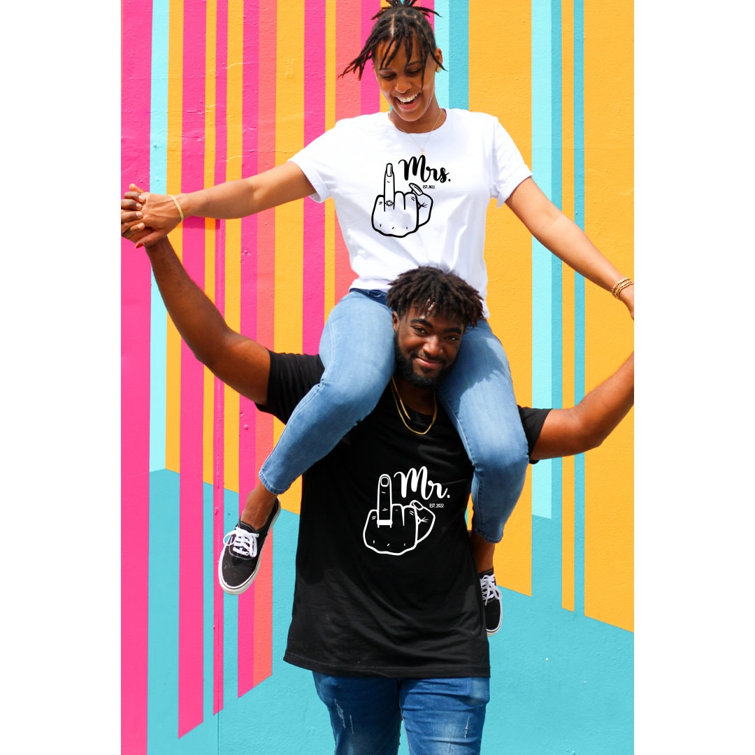Mr. Mrs. wife husband fiancé engaged married shirt