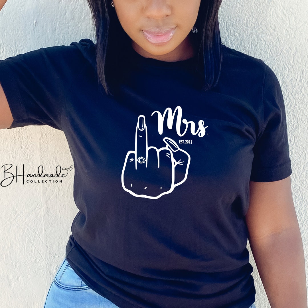 Mr. Mrs. wife husband fiancé engaged married shirt